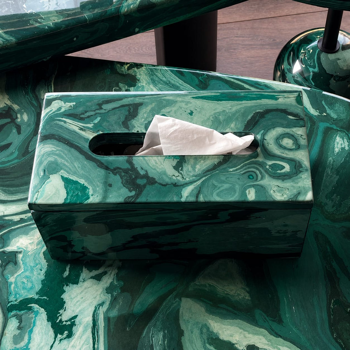 Marbleized Tissue Box Holder