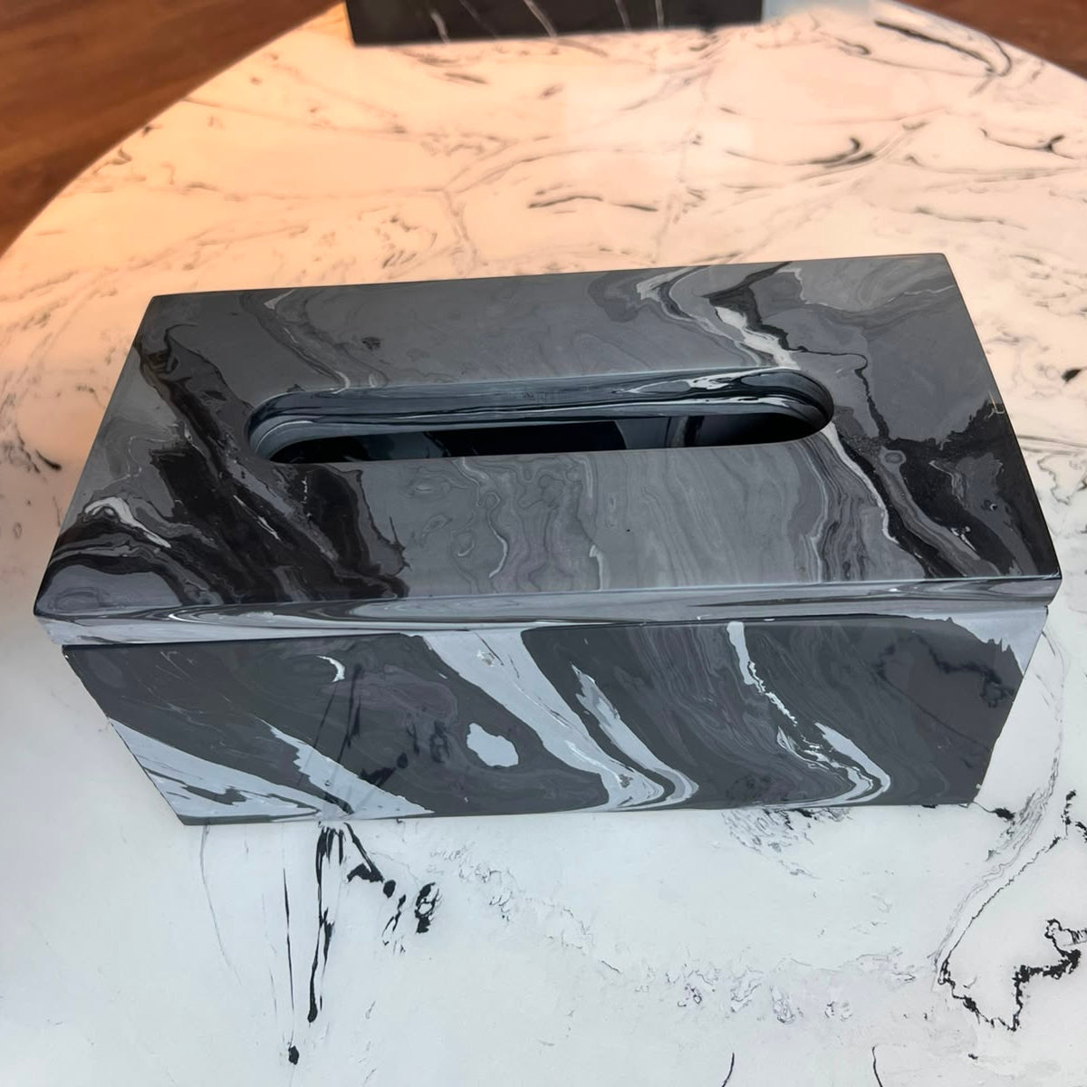 Marbleized Tissue Box Holder