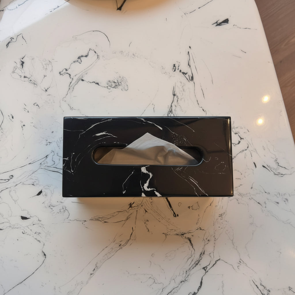 Marbleized Tissue Box Holder