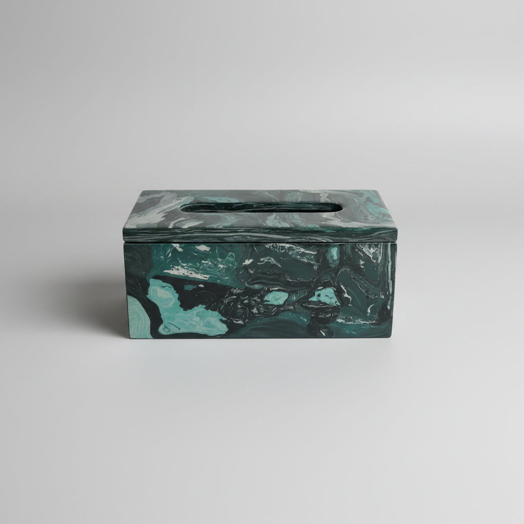 Marbleized Tissue Box Holder