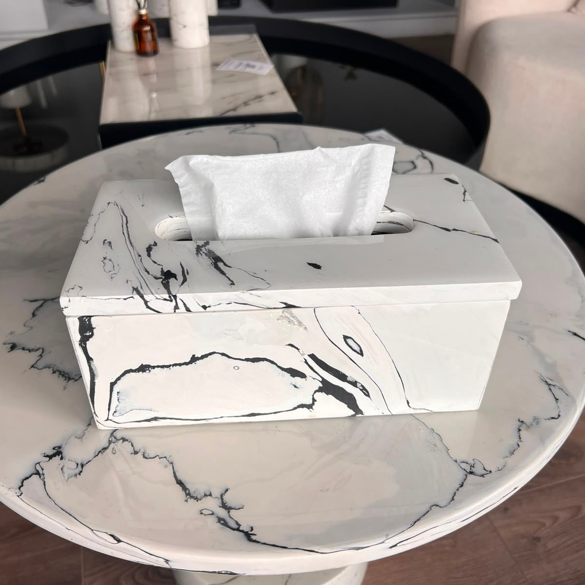 Marbleized Tissue Box Holder
