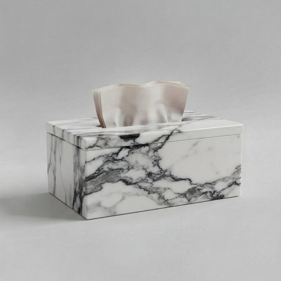 Marbleized Tissue Box Holder