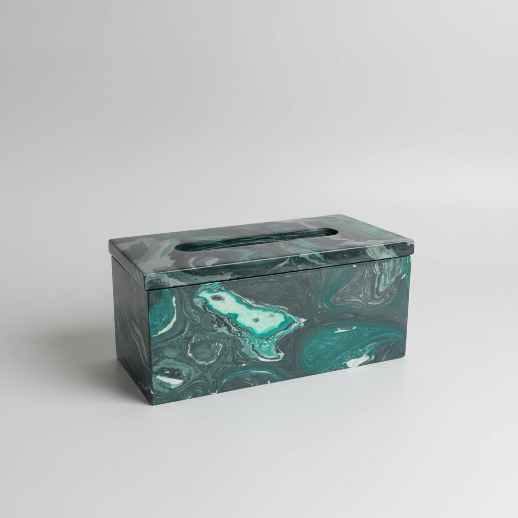 Marbleized Tissue Box Holder