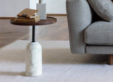 Afro Side Table - Brown Wood / Carrera White Furniture