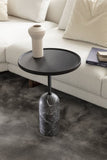 Afro Side Table - Brown Wood / Marquina Black Furniture